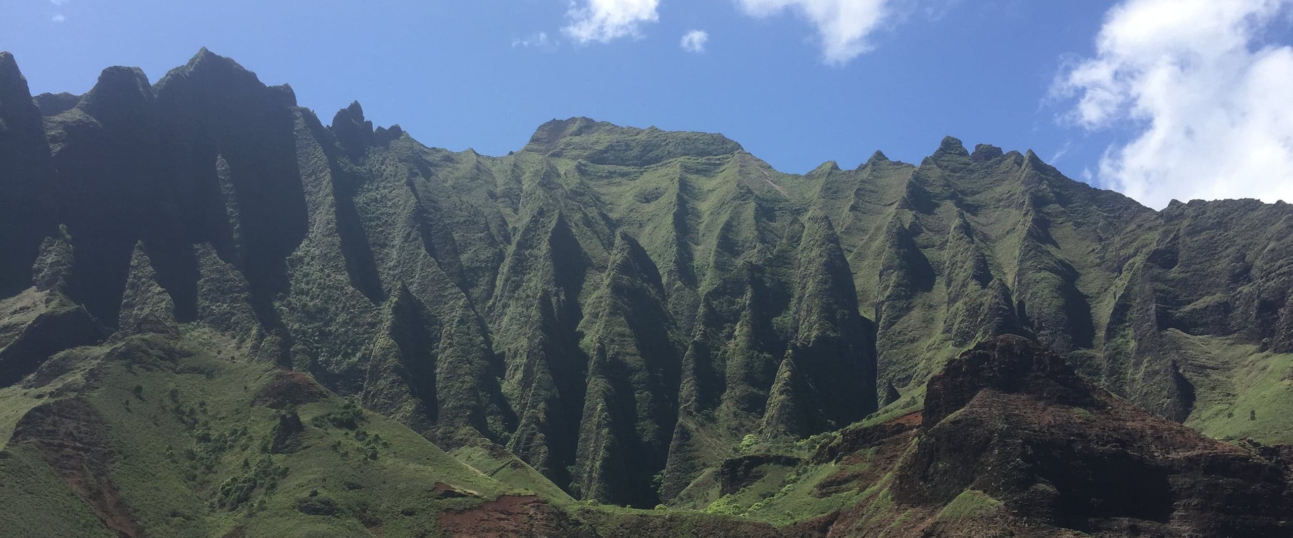 The Kalalau cliffs and beach on the Nā Pali coast of Kauaʻi