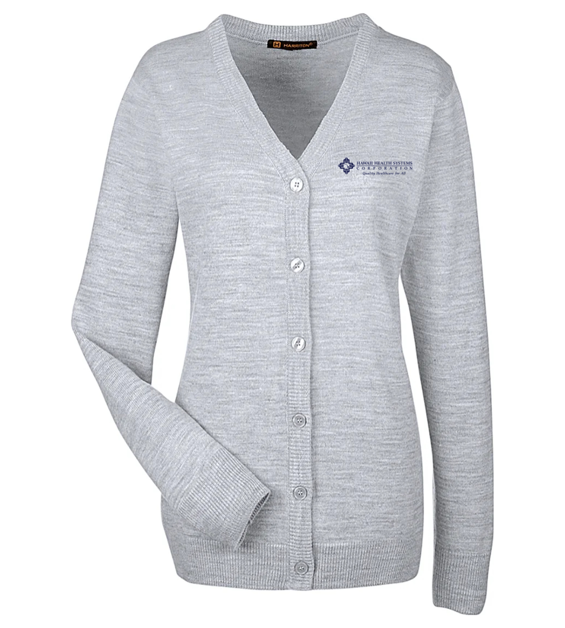 Harriton Ladies Pilbloc V-Neck Button Cardigan Sweater